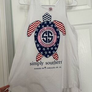 Medium Simply Southern White Tank Top